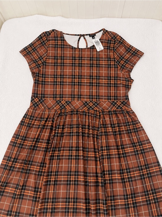 torrid Dresses & Skirts - NWT! torrid Brown Black Orange Plaid Midi Dress | Back2School | Sz 2(X) 18-20